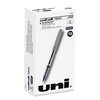 Uni-Ball Stick Roller Ball Pen, Fine 0.7mm, Purple Ink, Gray Barrel, PK12 60382